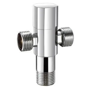 Factory Sanitary Double Outlet Angle Valve 1/2 Brass Double Angle Cock Valve Bathroom Accessories Double Angle Valve