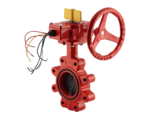 Fire Fighting DN200 Hydraulic Worm Gear Fire Signal Flange Ends Wafer Butterfly Valve Water Ductile Iron ISO9001