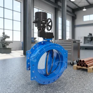 Flanged Butterfly Valve DIN Double Offset Butterfly Valve DN450 with Gearbox Prepared for Water Projects