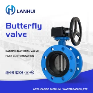 Flanged Butterfly Valve Ductile Iron Rubber Seat PN16 for Water Treatment