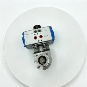 Food Grade Pneumatic Butterfly Valve with Tri Clamp Connection for Beverage