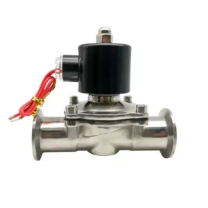 Food Grade SS 304 316 AC 220 DC 24 DN50 Three Tri Clamp Sanitary Diaphragm Solenoid Valve for Juice