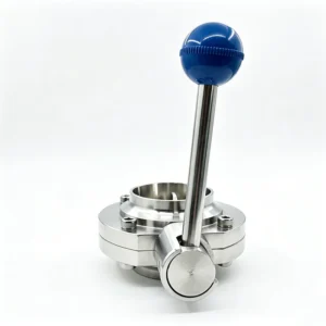Food Grade Sanitary Welded Butterfly Valve with Spherical Plastic Knob for Beer Dairy Production Fluid Control