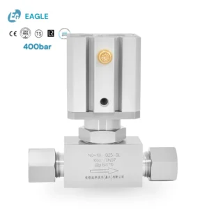 For Equipment Corrosion Resistant 316L Stainless Steel Pneumatic Needle Control Valves Globe Pin 400bar BSPP Bite Water DN2-7mm
