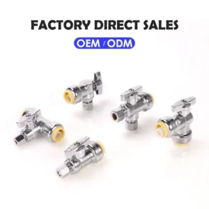 Forged Round Smooth Surface Push Fit Plumbing Quick Connector Angle Valve for HVAC Heating Systems