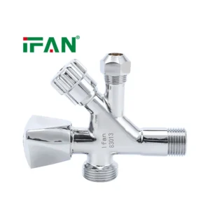 Four Way Angle Valve With Dual Outlet for Toilet and Shower Use