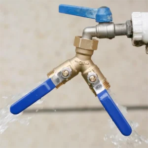 Full Flow Brass Hose Splitter Irrigation System Stop Valve with Shutoff Valves