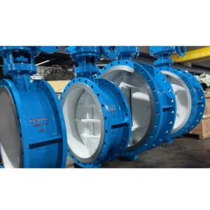 Full PTFE Lined Ductile Iron WCB 304 Triple Offset Butterfly Valve Metal Seal Eccentric Butterfly Valve