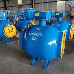 Full Port Flanged Cast Iron Bronze 4 Inch Hydraulic Actuated Turbine Gear Ball Valve Welded End Low Temp Oil Pipeline