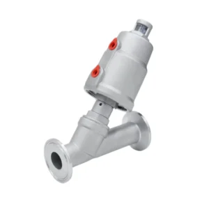 Full Steel Pneumatic Angle Seat Valve Large Plastic Head Steam Resistant Y Type Shut Off Valve 304 Stainless Steel