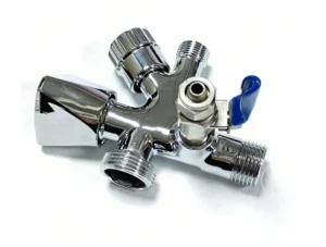 G-threaded Brass Hexagonal Angle Valve Accessories Triangular Handle Rotating Chrome Finish Manual Operated for Bathroom Garden