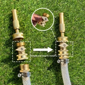 Garden Hose Twist Handle Single Pass Brass Shutoff Valve 3/4 GHT Male Female Thread Flow Control Garden Hose Connector