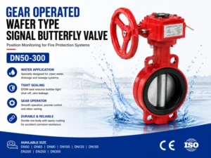 Gear Operated Wafer Type Signal Butterfly Valve DN100 PN10 PN16 Ductile Iron Supervisory Butterfly Valve CE Certified