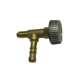 Green Rain Valves LPG Needle Valve/Faucet for Gas Stove or Burner Features a barbed nozzle for easy hose connection.