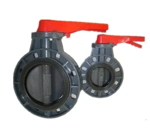 HONGKE Factory Butterfly Valve Press Handle PVC Butterfly Valve