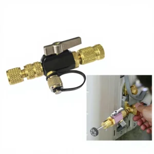 HVAC Valve Core Removal Tool 1/4″ Vacuum Rated to 20 Microns Includes 5/16″ Conversion Adapter Compatible with All Refrigerants