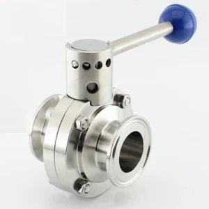 Handle Dn100 Sanitary Stainless Tri Clamp Manual Butterfly Valve with Pulling Handle
