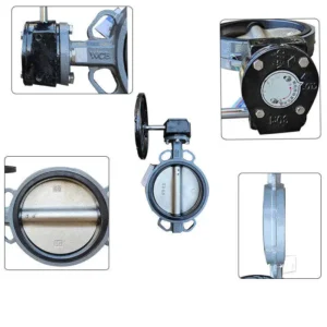 Handwheel Operated WCB Butterfly Valve Carbon Steel with PTFE EPDM Rubber Lined Seating