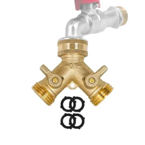 Heavy Duty Pipe Fitting Connector 3/4 Solid Brass Splitter With Four Spacers