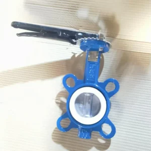High Performance Durable DN40 Small Size Butterfly Valve Wafer Type PTFE Seal Multiply Standard for Water Treatment