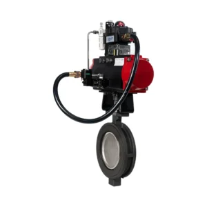 High Performance Pneumatic Butterfly Valve Three Piece Rapid High Pressure Shut Off Explosion Proof