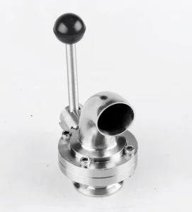 High Quality 304 316L Food Grade Stainless Steel Manual Tri Clamp Sanitary Exhaust Elbow Butterfly Valve