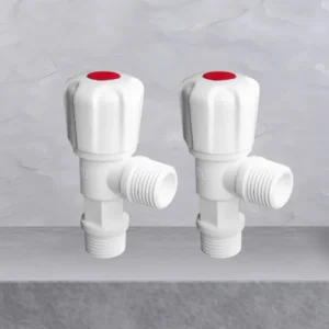 High Quality Chrome Finish PVC Angle Valve 1/2 Inch with Durable Plastic Body Smooth Operation Handle for Residential Water Use