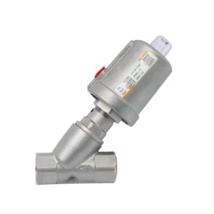 High Quality Stainless Steel Pneumatic Right Angle Seat Valve Double and Single Acting Mechanical Control for Water Medias