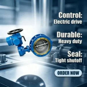 High Temperature Electric Flange Butterfly Valve with Three Eccentric Valves for Base Oil Water & Gas Media