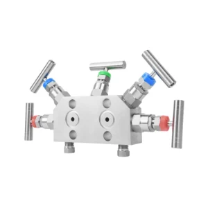 High Temperature Vacuum Needle Integral Manifold 5 Shutoff Valves for Gas Water Oil