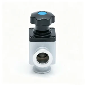 High Vacuum Aluminum Angle Seat Valve With Bellows KF16 KF50
