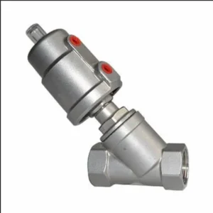 Hki7sd All Stainless Steel Flange Pneumatic Angle Seat Valve Warm Hydraulic Control Gate Foot Valve for Water Media Temperature