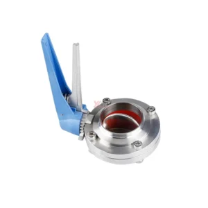 Hygienic Food Grade Sanitary Stainless Steel 304 316 Silicon Duckbill Handle Manual Butt Weld Butterfly Valve