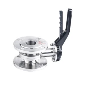 Hygienic Food Grade Stainless Steel 3A SMS DIN 304 316 Silicon Duckbill Handle Sanitary Manual Flanged Butterfly Valve