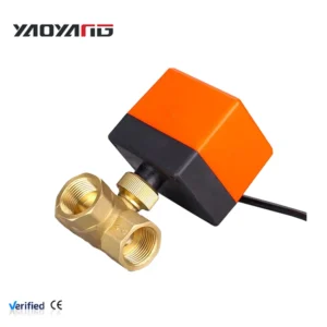 IP54 1/2″ Three Way T Type Motorized Ball Valve 220V 12V 24V 3-Wire 2 Control Brass Electric Ball Valve