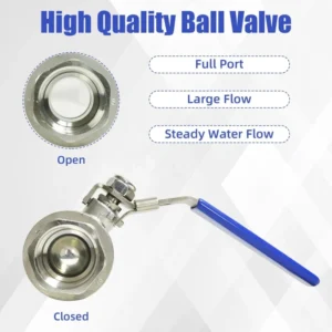 Industrial DN8 DN100 304 Stainless Steel Manual Ball Valve Two piece Internal Threaded PTFE Sealing Water Pipe Switch Valve
