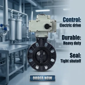 Industrial Grade Motorized UPVC Butterfly Valve Wafer Type for Automated Flow Control