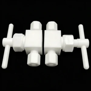 Industrial Pure PTFE Needle Valve Compression Ferrule Connection 6mm Ozone Resistant Valve Anti Corrosion