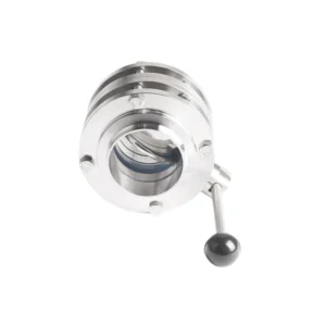 Industrial Three Piece Butterfly Valve SS304 SS316 Flange Connection
