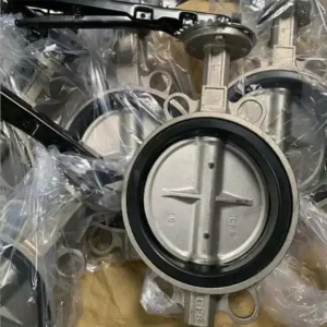 Industrial Wafer Butterfly Valve With Stainless Steel Disc Manual Handle Operated Rubber Seated Valve For Water Supply