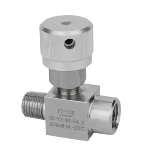 Integral Bonnet Stainless Steel Needle Valve V2 Series Manual Control 6000psi NPT Fitting Tube OD Gas Systems Industrial