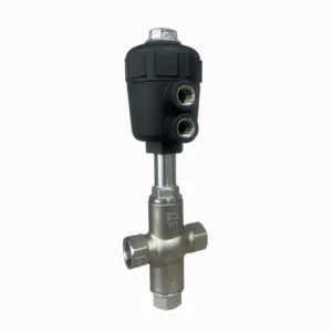 JT614F-16P Customized Plastic Head Threaded 3 Way Valve Gemi SS316L Double Acting DN15-DN50 Steam Pneumatic Angle Valve