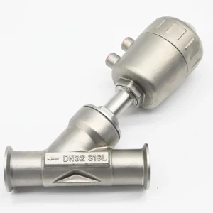 JZFCK-16P/R Customized Angle Seat Valve 80mm Stainless Steel304/SS316 1/2″ 2-way Quick-install Clamp Pneumatic PTFE