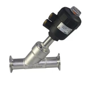 Jiutai Stainless Steel 304 316 Pneumatic Threaded Angle Seat Valve DN15 DN100 PTEF Sealing for Food & Beverage Industries