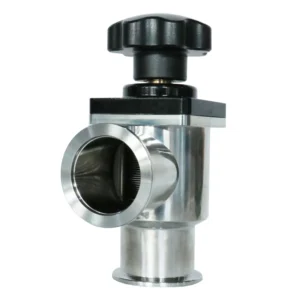KF/NW25 High Vacuum SS304 Stainless Steel Manual Flange Connection 2 Position Poppet Valve Right Angle Normal