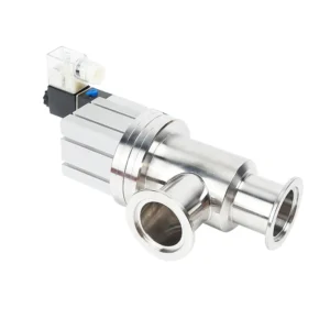 KF Vacuum Valve Pneumatic L Type Angle Valve with Bellow NC NW KF Sealed Flapper SS304 SS316L Angle Valve Fitting