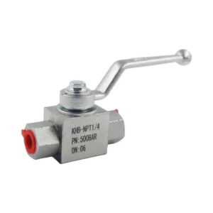 KHB 1 4” NPT High Pressure 2 Way Ball Valve 500 Bar Shut Off OEM Customizable For Oil Media Hydraulic Valves
