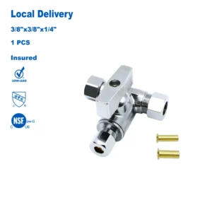 KING SMART Low Lead Chrome Plated Brass Angle Stop Valve UPC NSF for Refrigerator Ice Maker Plumbing USA Canada Free Shipping
