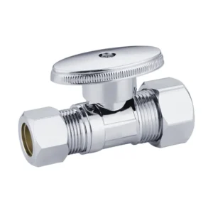 KLOE9003 5/8OD X 1/2OD Comp Straight 1/4 Turn Manual Brass Water Supply Angle Stops Valves CUPC NSF Certified for USA Canada
