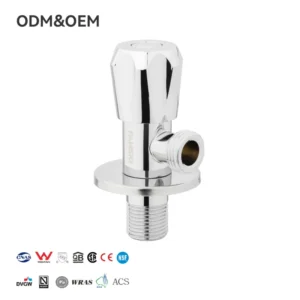 Kitchen and Bathroom Faucet Accessories Chrome Plated Stainless Steel Angle Valve with Plastic Handle